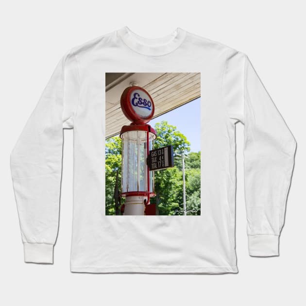 Esso Gas Pump, West Virginia Long Sleeve T-Shirt by searchlight